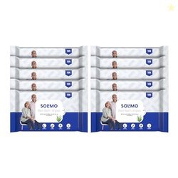 Amazon Brand - Solimo Adult Bed Bath Wipes | Count 100 | 10 Wipes x 10