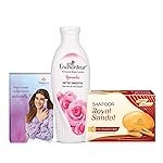 Enchanteur Romantic Hand and Body Lotion 100ml + Yardley Perfume 10ml + Santoor Royal Sandal Soap 75g