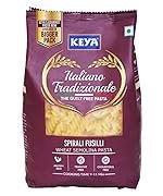 Keya Fusilli Pasta 1kg, 100% Durum Wheat Pasta | Vegetarian | No MSG | Low in Calories | No Trans Fats | Healthy | Cooked in 10 Minutes
