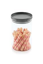 ATTRO Glassox Stack-O Borosilicate Round Glass Storage Jar with Airtight PP Lid â Odorless, Durable, and Safe Food Storage Jar Container- 1000ml