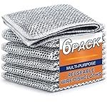 C.HERRYÂ® Non-Scratch Dish Wash Cloth, Steel Wire Dish Cloth, Wire Dishwashing Rags Stainless Steel Scrubber Non-Scratch Wire Dishcloth for Washing Dishes Sinks Counters (Pack of 6)