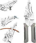 All-in-1 Multifunction Wire Stripper Tool | Stainless Steel Wire Cutter, Crimper & Cable Stripper | Multi-Function Hand Tool for Wiring & Electrical Work(GRAY BLACK)