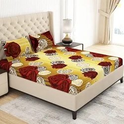 MollisHomes Bedsheets for Queen Size Bed 150 TC Cotton Feel Microfiber