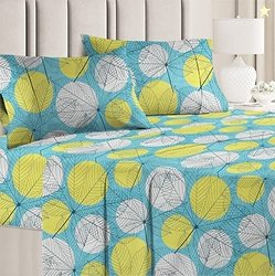 BSB HOME 3D Printed 144 Tc Microfiber Double Bedsheet with 2 King Size