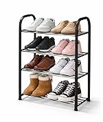 EVRUM Metal Shoe Rack |4-layer Shoe Stand for Home |Shoes Rack Metal Pipe Shoe Rack, Shoe Stand Entryway, Front Door Space-Saving Steel Shoe Storage Rack Portable Slipper Stand For Home,Office/Bedroom