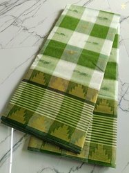 Maasaree Printed Tant Pure Cotton Saree(Light Green)