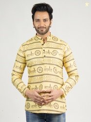 DEVOILER Men Cotton Ethnic Motifs Printed Kurta