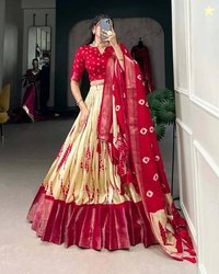 RADHVI BIZ Self Design Semi Stitched Lehenga Choli(Red)