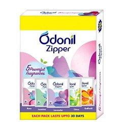 Odonil Bathroom Air Freshener Zipper Mix - 50g (10gx5) | Assorted Pack