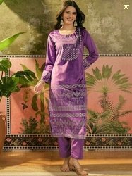 Sangria Embroidered Kurta Set
