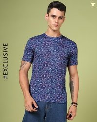 Alpha Tribe Men Printed Regular Fit Crew-Neck T-Shirt