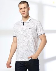 ALTAIR Men Micro Print Slim Fit Polo T-Shirt