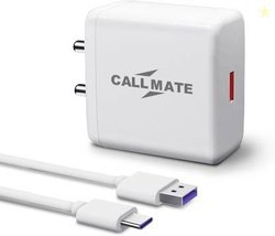Callmate 65 W 6 A Wall Charger for Mobile with Detachable Cable(White,