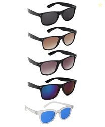 Imperial Club Classic Square Sunglasses Set of 5 Pack, Multiple Lens C