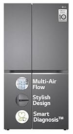 LG 655 L Frost-Free Smart Inverter Double Door Side-By-Side Refrigerator (GL-B257HDSY, Dazzle Steel, Express Freeze | Multi Air-Flow)