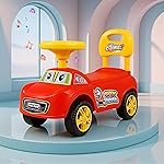 Kidsmate City Rider Musical Ride-On Car for Kids | Fun & Safe Baby Push Car with Steering Wheel & Comfortable Backrest |Perfect for Indoor & Outdoor Fun for Toddlers 1.5+ Years – Red/Yellow