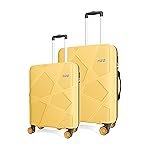Safari Pentagon Neo 8 Wheels Set of 2 (Cabin + Medium) Trolley Bags Hard Case Polypropylene, 360 Degree Wheeling Luggage, Travel Bag, Suitcase for Travel, Trolley Bags for Travel, Ochre