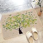 Cortina Printed Heavy Duty Non Slip Rubber Back with Linen Surface Doormat |Essential Small Rug for Office, Bedroom & Kitchen,Bathroom 40×60 Cm (Ligh Brown)