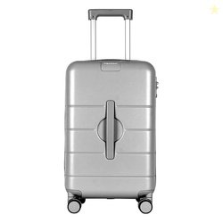 Mewtour 29 Inch Silver Hardside Spinner Luggage with 360 Rotate Double