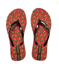 Clog London Graphic Print Thong-Strap Flip-Flops
