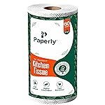 Paperly Kitchen Tissue Paper Roll, 2-Ply Kitchen Towels Rolls for Home Hotel Catering Office | High Water & Oil Absorbency 100% Virgin Pulp, 60 Sheets Per Roll (Pack of 1)
