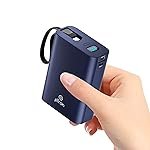 pTron Dynamo Ultima 20000mAh Pocket Size Nano Power Bank, 22.5W Superfast Charging, 20W Type-C/PD Fast Charging, Built-in Type C Cable, Also Supports VOOC/Wrap/Dash/QC3.0/PPS Charge Protocols (Blue)