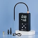 GoMechanic Wireless Tyre Inflator for Car & Bike |150 PSI |3000 mAh Battery | Air Pump with Full LCD Touch Screen, Multiple Presets| PowerBank|Flash Light |Type C, Digital Display, Multiple Nozzles