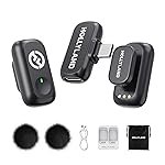 Hollyland Wireless Magnetic Mini Microphone: Lark A1 Mini Duo Wireless Mic for iPhone15/16/iPad/Android Smartphone with 3-Lv Noise Cancel, 200m Transmission for YouTube Podcast Vlog Content Creation