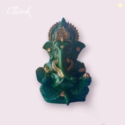 Chank Ganesha for Car Dashboard Ganesh Statue Decorative Showpiece - 2