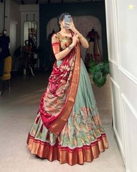 AAYUSHYAM ENTERPRISE Printed Semi Stitched Lehenga Choli(Red, Green)