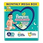Pampers Complete Skin Comfort | Pant Style Diaper Large, 128 Count| Anti Rash with 100% protection from leakage upto 12 hrs