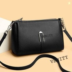 VENITY Black Women Sling Bag Luxe Crossbody Shoulder Bag  Premium Pebb