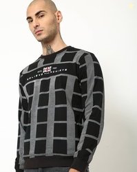 THE INDIAN GARAGE CO Typographic Print Crew-Neck Sweatshirt with Inser