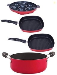 Nirlon Gas Compatible Non-Stick Cookware Set (AP7_GP22.5_GP24.5_CS24)