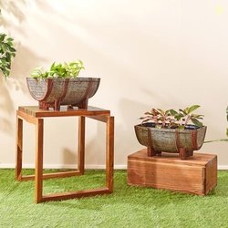 Amazon Brand- Solimo Indoor and Outdoor Round 10 Inch Barrel Flower Pl