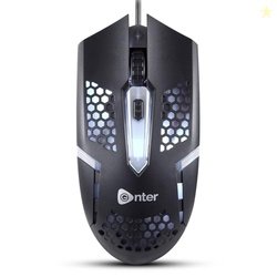 Enter FastClick USB Optical Mouse, 1000 DPI Precision, Ergonomic Desig