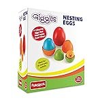 Giggles Funskool Plastic Eggs Nesting Toy With A Chick,Helps To Match,Nest And Discover,12 Months&Above,Infant And Preschool Toys,Multi Color Pack of 4 Pcs