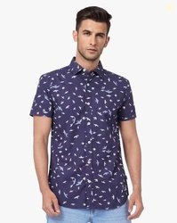 Jack & Jones Bird Print Shirt with Spread Collar