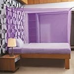 Divayanshi Mosquito net for Bed, Polycotton Mosquito Net for Double Bed and Single Bed, Frame Hung Mosquito net-10×6.5 ft Purple