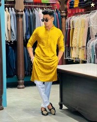 KriKan Men Viscose Rayon Kurta Pyjama Set