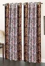 Homefab India 1 Piece Polyester Window Curtain – 5 Feet, Brown