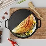 Ortex Cast Iron Dosa Tawa – Cast Iron Tawa for Roti and Dosa | Durable and Versatile Cookware for Healthy Cooking 12 Inch, Non Stick (30 cm), Black