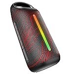 boAt 2025 Launch Stone Arc, 20W Signature Sound, 58mm Drivers, Upto 12 Hrs Battery, RGB LEDs, TWS Feature, IPX5, BT v5.4, w/Mic, Bluetooth Speaker, Wireless Speaker, Portable Speaker (Raging Black)