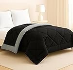 BSB HOME Luxury Reversible Comforter Double Size | Dual Color Soft Quilt for AC Room | Winter & Summer | Rainy Season Plush Microfiber | Solid Color Comforter â 90×100 Inches, Black & Grey