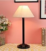 tu casa Modern Bedside Table Lamp with Off-White Cotton Shade and Black Metal Base | Decorative Bedroom Lamp for Home, Living Room, Study Table | Office Lighting
