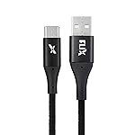 FLiX (Beetel USB to Type C Nylon Braided Data Sync & 2A Smartphone Fast Charging Cable, Made in India, 480Mbps Data Sync, Super strong & Durable Nylon Cable, 1 Meter Long USB Cable Black XCD-C103