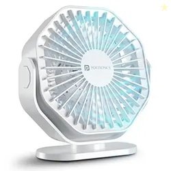 Portronics Chill On, Mini Type-C Powered Table & Hanging Fan, 360 Rota