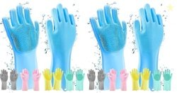 FILOPPS Silicone Hand Gloves For Dish Washing Pet Grooming, Car Wash,