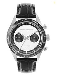 French Connection Leather Analog Silver Dial Men's Watch-Fcp37Bl