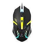 pTron Flick M12 Wired USB Mouse with 4 Buttons, 1600 DPI Optical Sensor, Precision Tracking, RGB Lights, 4 Adjustable DPI, Plug & Play Use, Ergonomic Design, for Windows OS (Black)